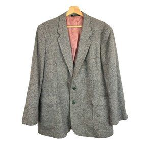 Ashford & Rhodes Grey Cream Herringbone Tweed Blazer 46